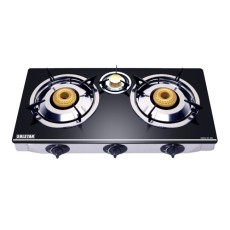 SOLSTAR GBG-3CSS 3 Gas Burners Table Glass Top Cooker